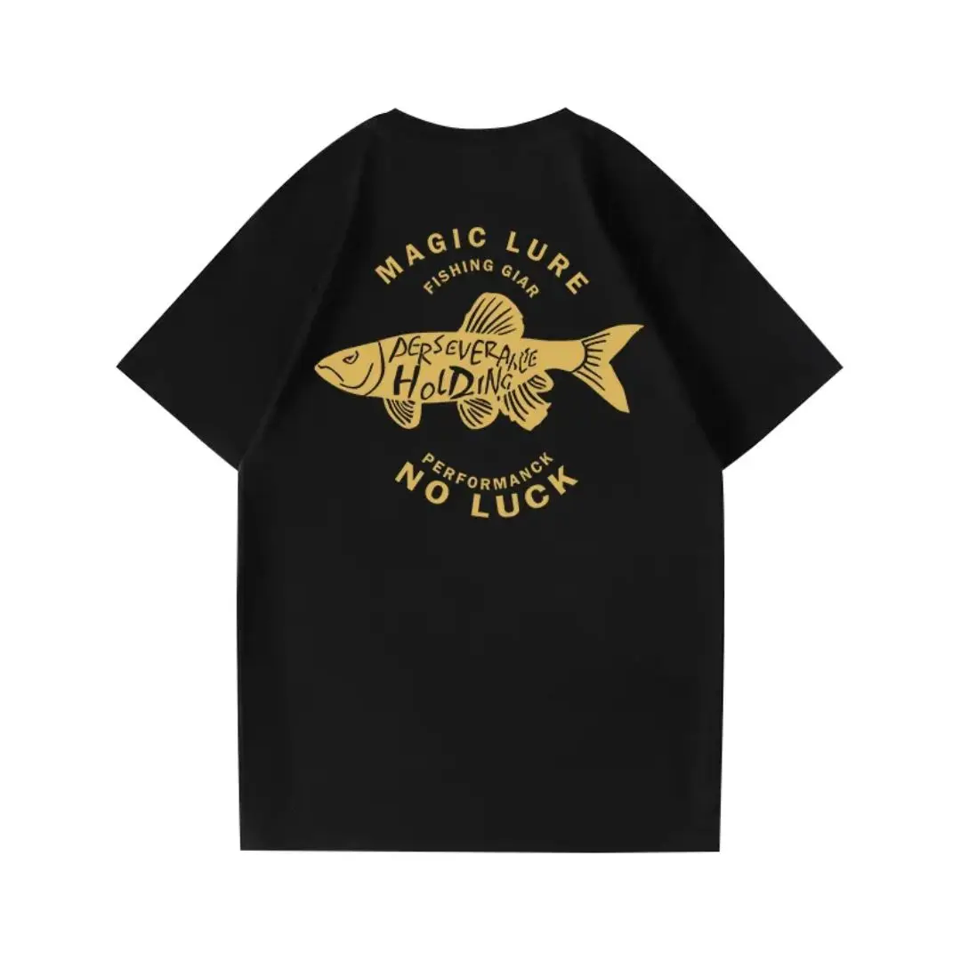 Summer New lure fishing Printing Trend aquarist Fashion Graphic T-Shirts couple Casual Short Sleeve Loose T-Shirt Street Tees