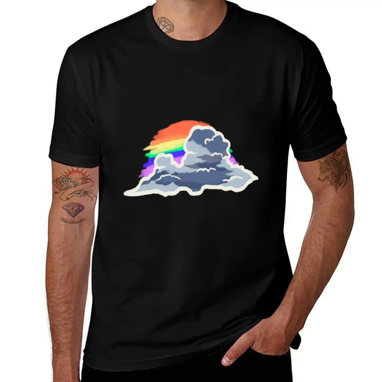

Iridescent pileus cloud art brush T-Shirt man t shirt cotton high quality t shirts designer T-Shirt