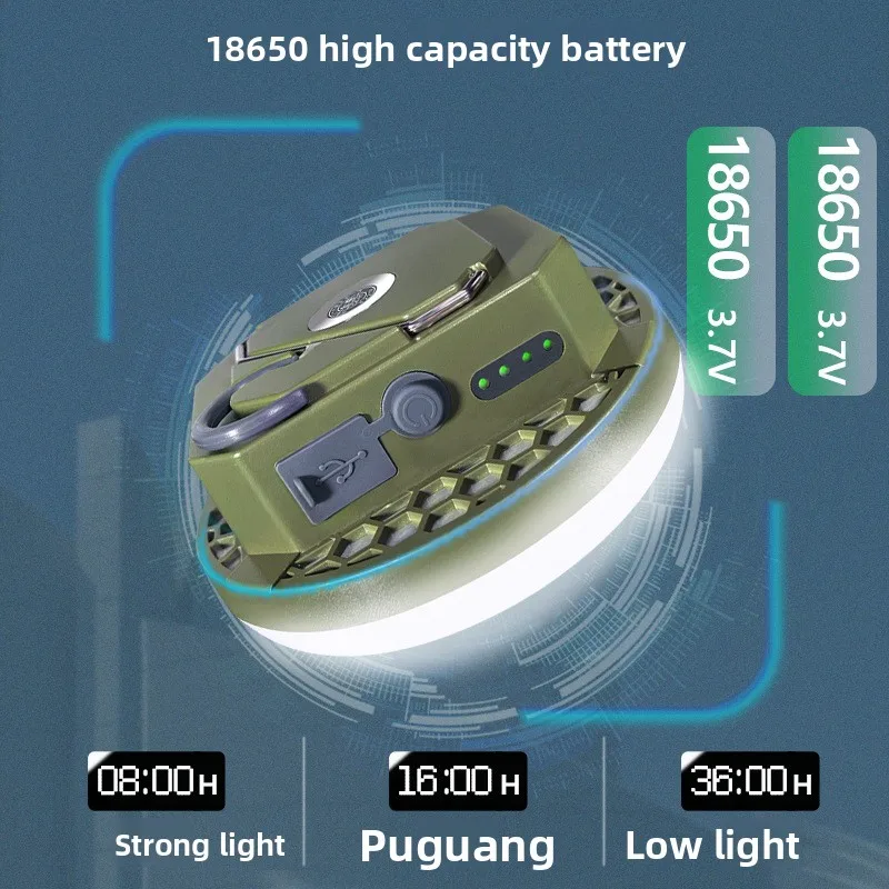 

Portable Rechargeable Magnetic LED Lantern - Strong Light Work Lamp Flashlight for Camping Tent