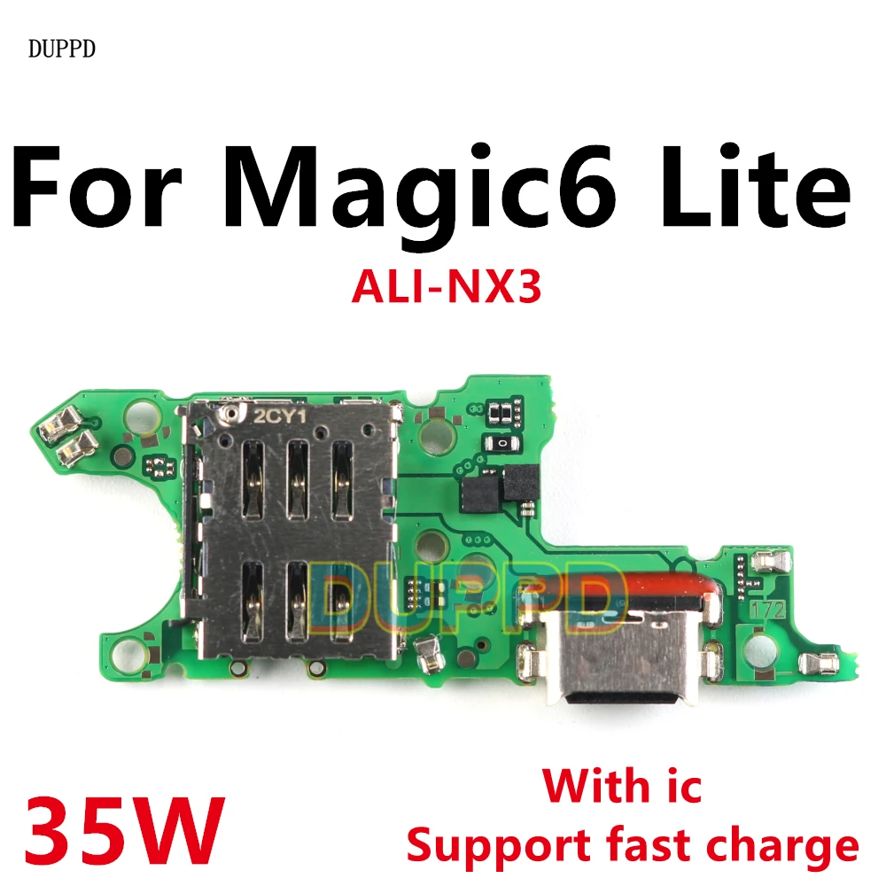 For Honor Magic6 Lite USB Charging Port Board Flex Cable Charging Connector Microphone For Magic 6 Lite Repair Parts 35W