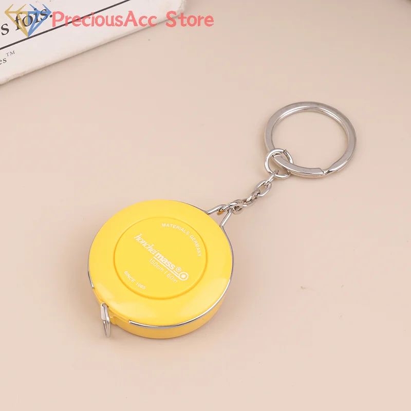 150/60Inch Portable Retractable Mini ABS Plastic Measure Ruler Keychain Tape Measure Centimeter Inch Roll Tape Measuring Tool