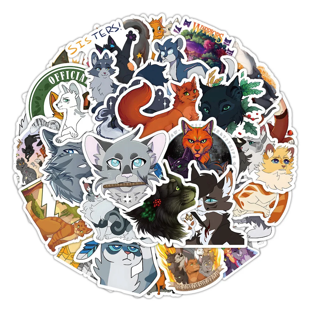 10/50/100PCS Warriors Cats Cartoon Stickers for Kids Decals Toys DIY Graffiti Luggage Phone Case Laptop Waterproof Sticker Packs