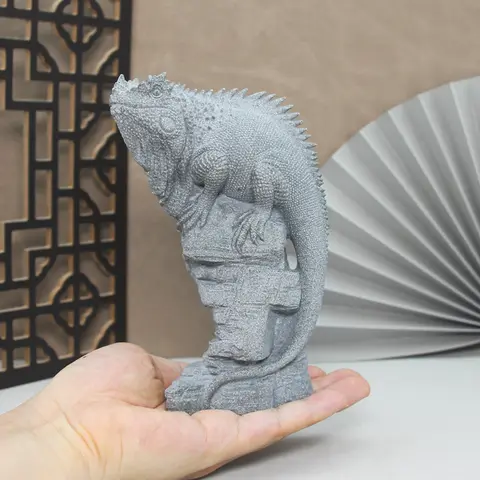 Artificial Stone Lizard Lion Dragon Figurines Good Fortune Lucky Fairy Garden Bonsai Ornaments Feng Shui Aquarium Decoration