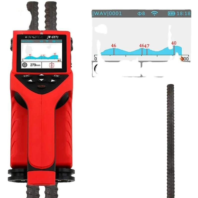JW-GY71 NDT Integrated Rebar Scanner Concrete Deep Locator Steel Bar Testing Instrument for Non-Destructive Evaluation