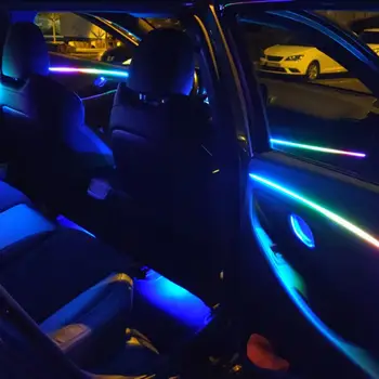 Univerzální Symphony Car LED Ambient Light 64 RGB barevné akrylové světlo do interiéru auta, dekorace, atmosférické světlo 18/10/6 v 1 10 nejlepší prodej Osvětlení interiéru BMW F40 - №1