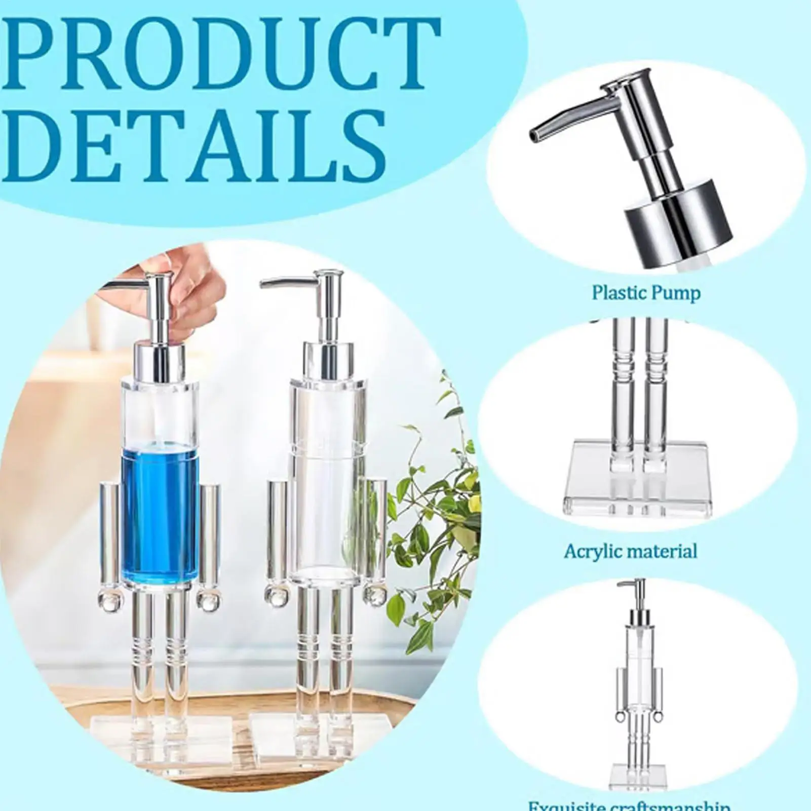 Bouteille de désinfectant pour les mains en forme de casse-noisette, distributeur de savon liquide rechargeable, pompe transparente pour Lotion désinfectante pour les mains de vacances