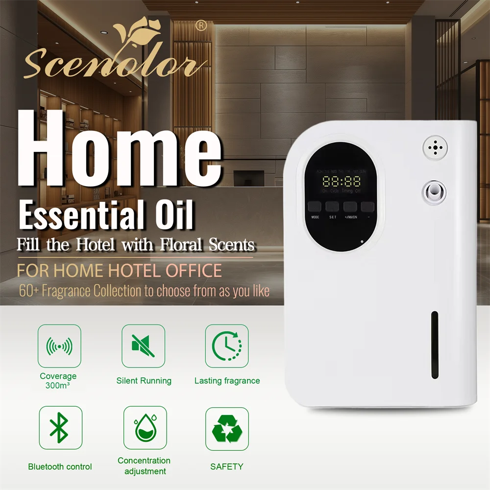 Scenolor - 300m³ Aromatherapy Machine For Hotel Scenting Device Air Freshener Essential Oils Diffuser Electric Smell Distributor