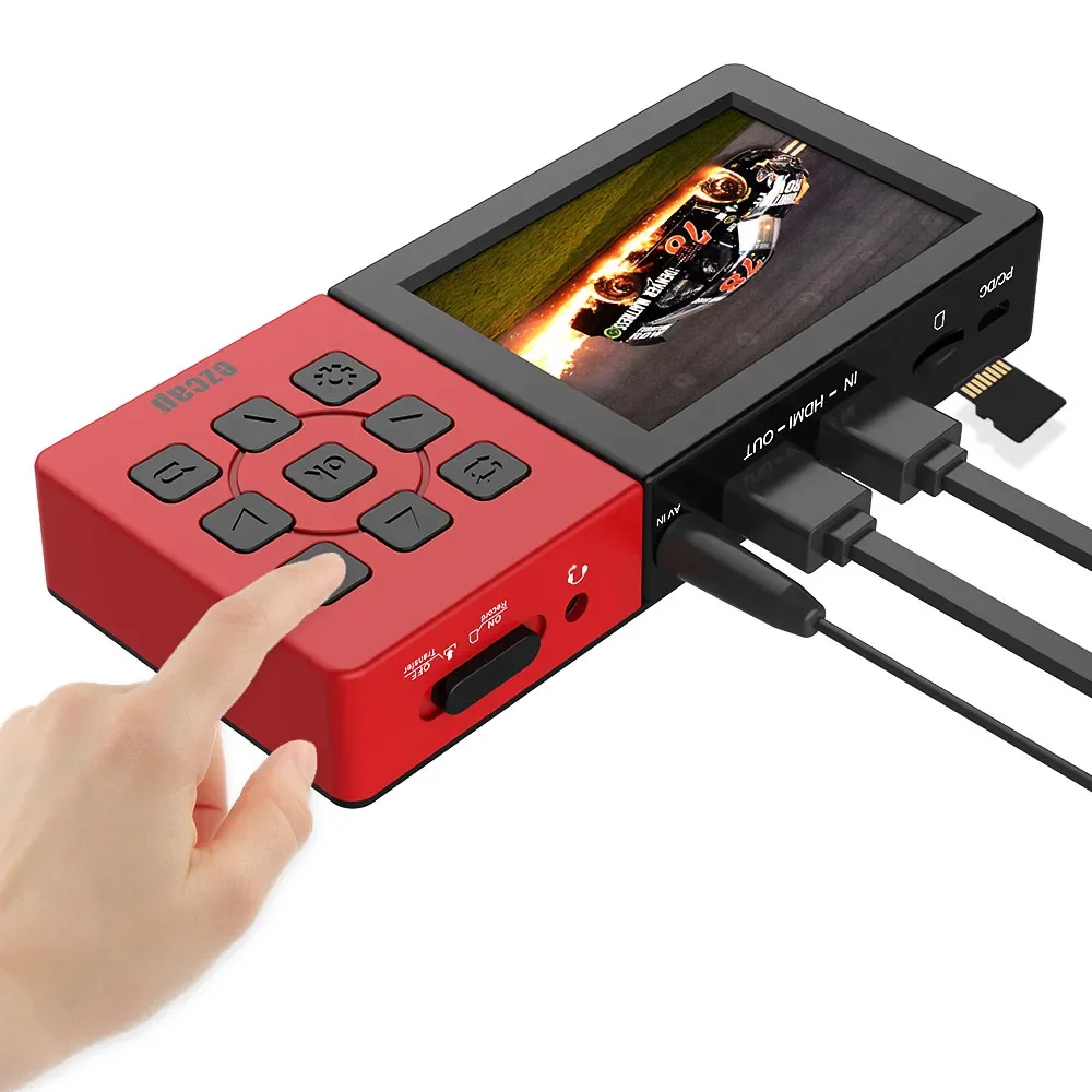 

3.5 Inch LCD Screen Portable HDMI Video Capture Box 1080P 30 with HDMI Loop Game Recorder Ezcap273a Microphone Mini USB