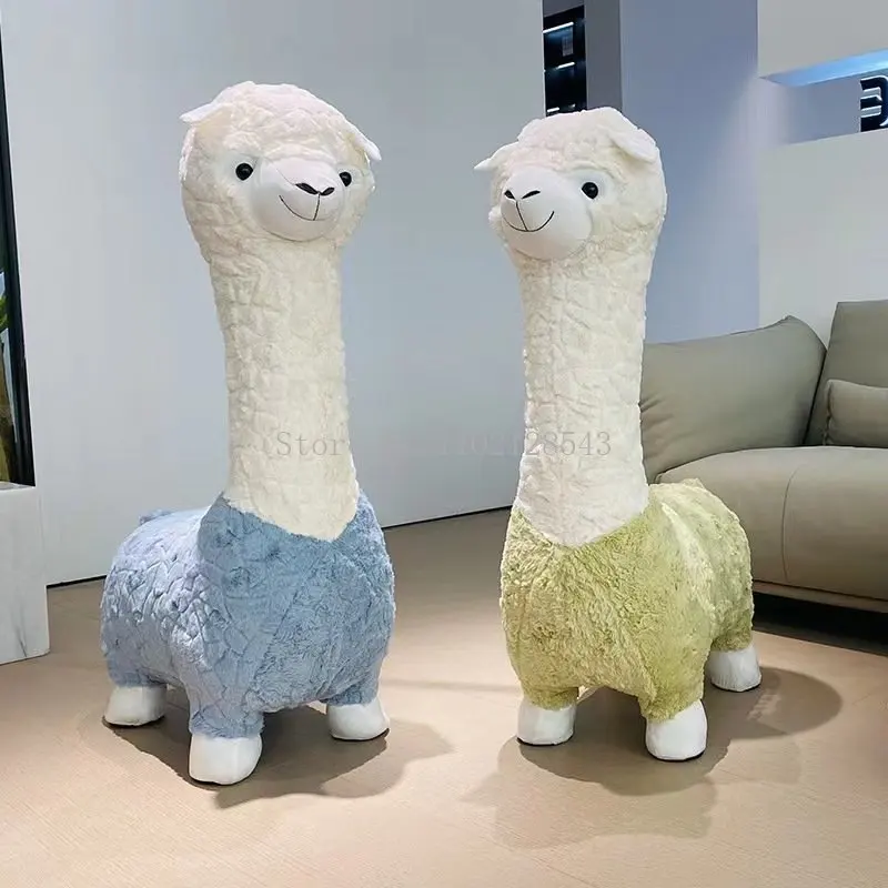 Alpaca Sitting Stool Animal Stool Floor Standing Living Room Bedroom Stool Chair Home Ornaments Housewarming Holiday Gift стул