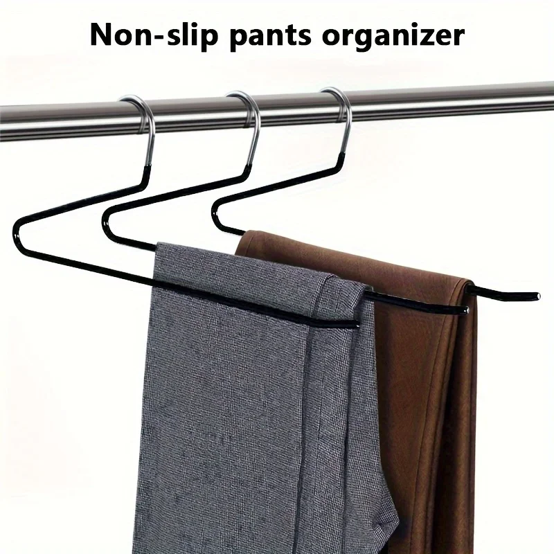 10pcs  Z-Shaped Trouser Rack Goose Type Pants Rack Multi-function Pants Jeans Storage For Household Products Clothes Rack Hanger
