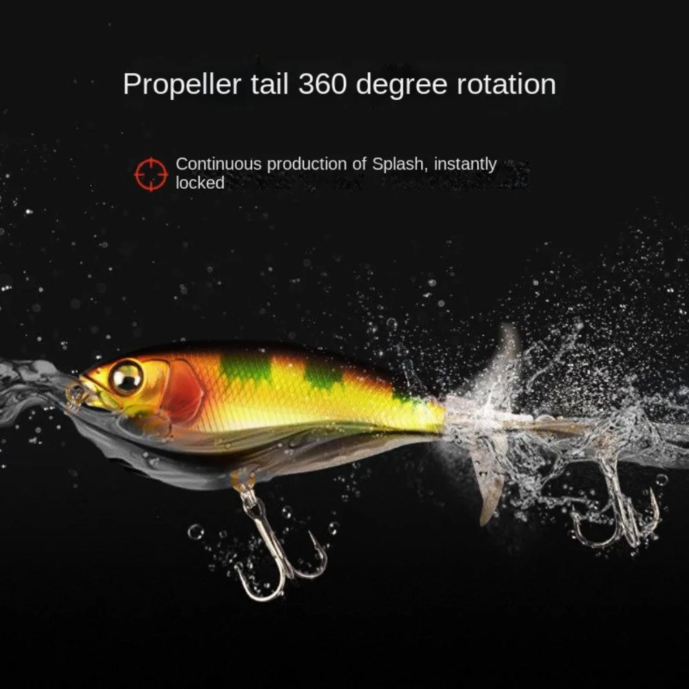 2024 7cm/6g 9cm/11g Propeller-Warbler-Köder Popper mit rotierendem Schwanz Topwater-Angelköder für Barsch Schwimmender Kunstköder zum Angeln