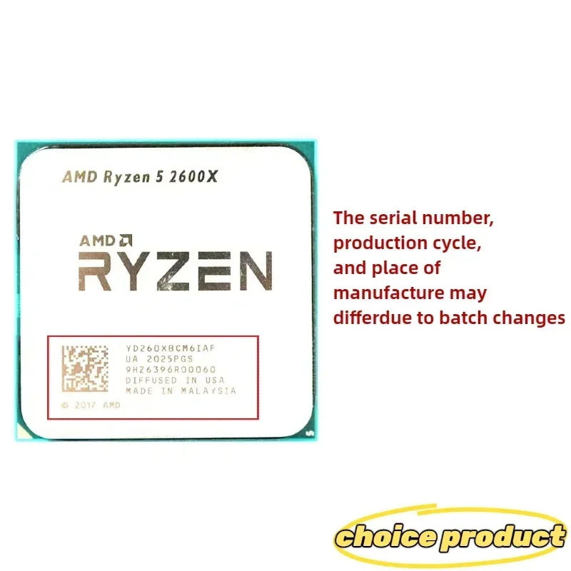 AMD 라이젠 5 2600X 6코어 12스레드 3.6GHz AM4 95W 게이밍 CPU 트레이 (오리지널 박스 없음) 특가 썸네일 3