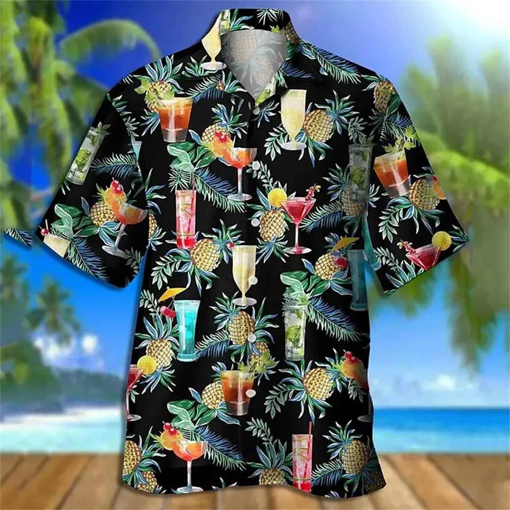 2024 Unisex Lapel 3D Printed Short Sleeved Shirt Men\'s Shirt Luxurious Hawaiian Shirt Fashionable Beach Top Super Street Top