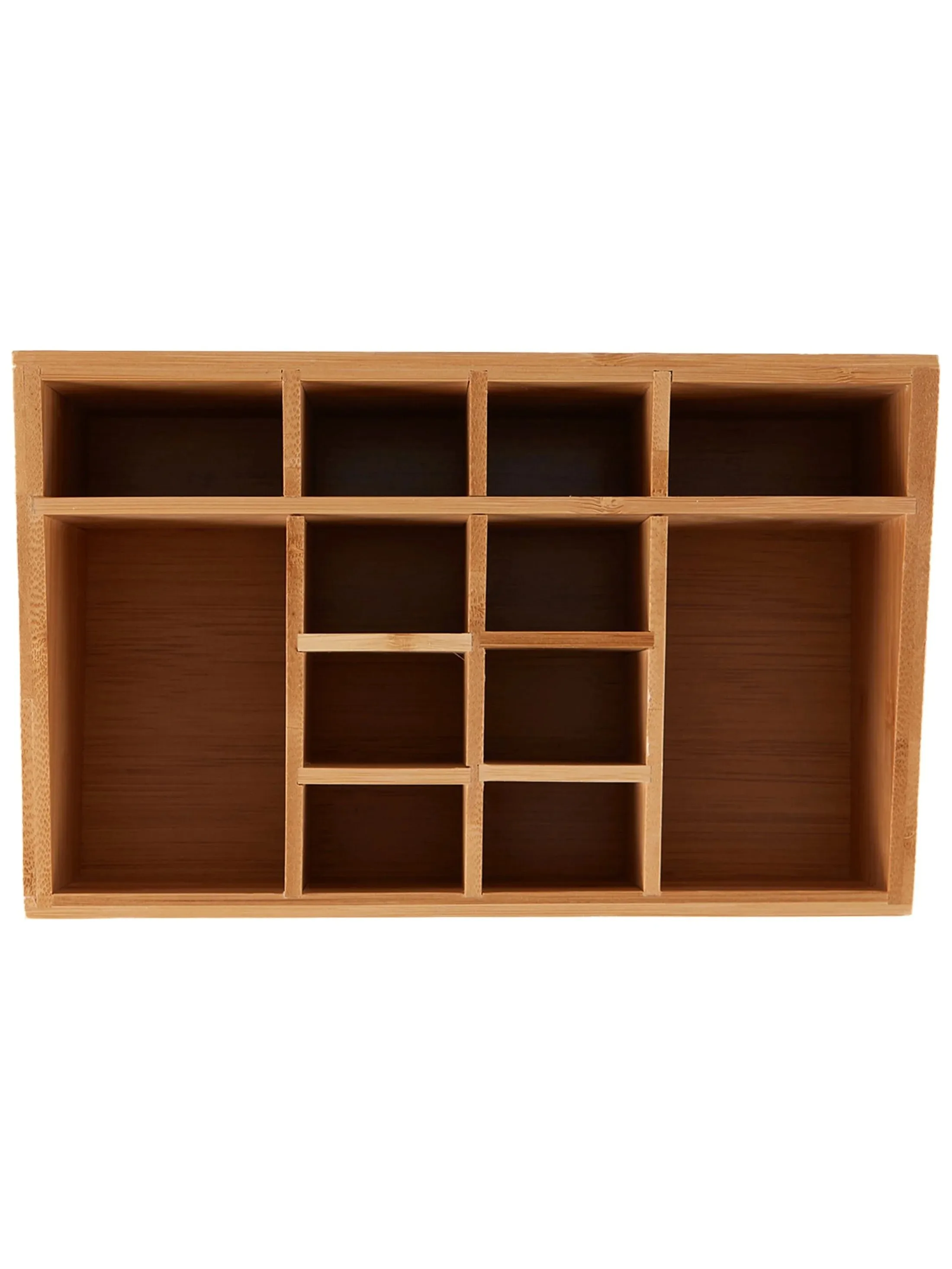 Organizador de cosméticos y artículos de tocador de baño de bambú