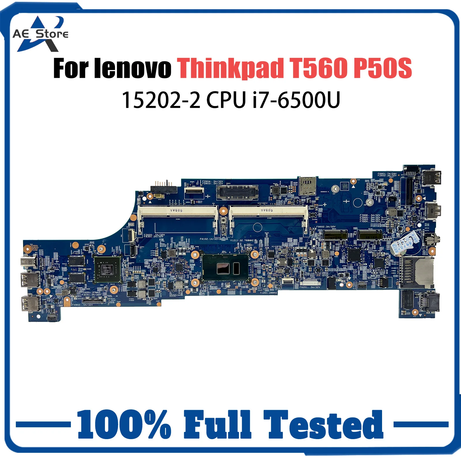 Para lenovo thinkpad p50s t560 portátil mainboard 15202-2 01ay300 01ay304 I7-6500U notebook placa-mãe teste completo