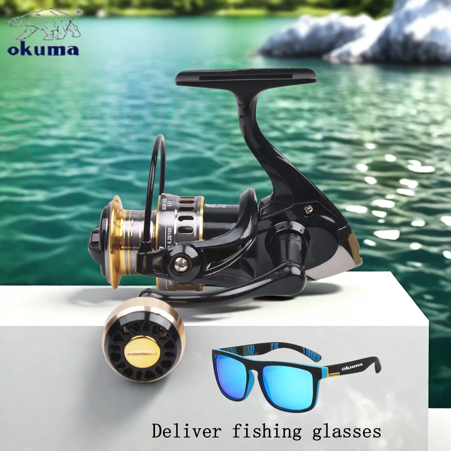 

Okuma-Spinning Reel, Metal Ultra Light Fishing Reel, Fishing Tool, 2000-7000, Maximum Braking Force 12KG
