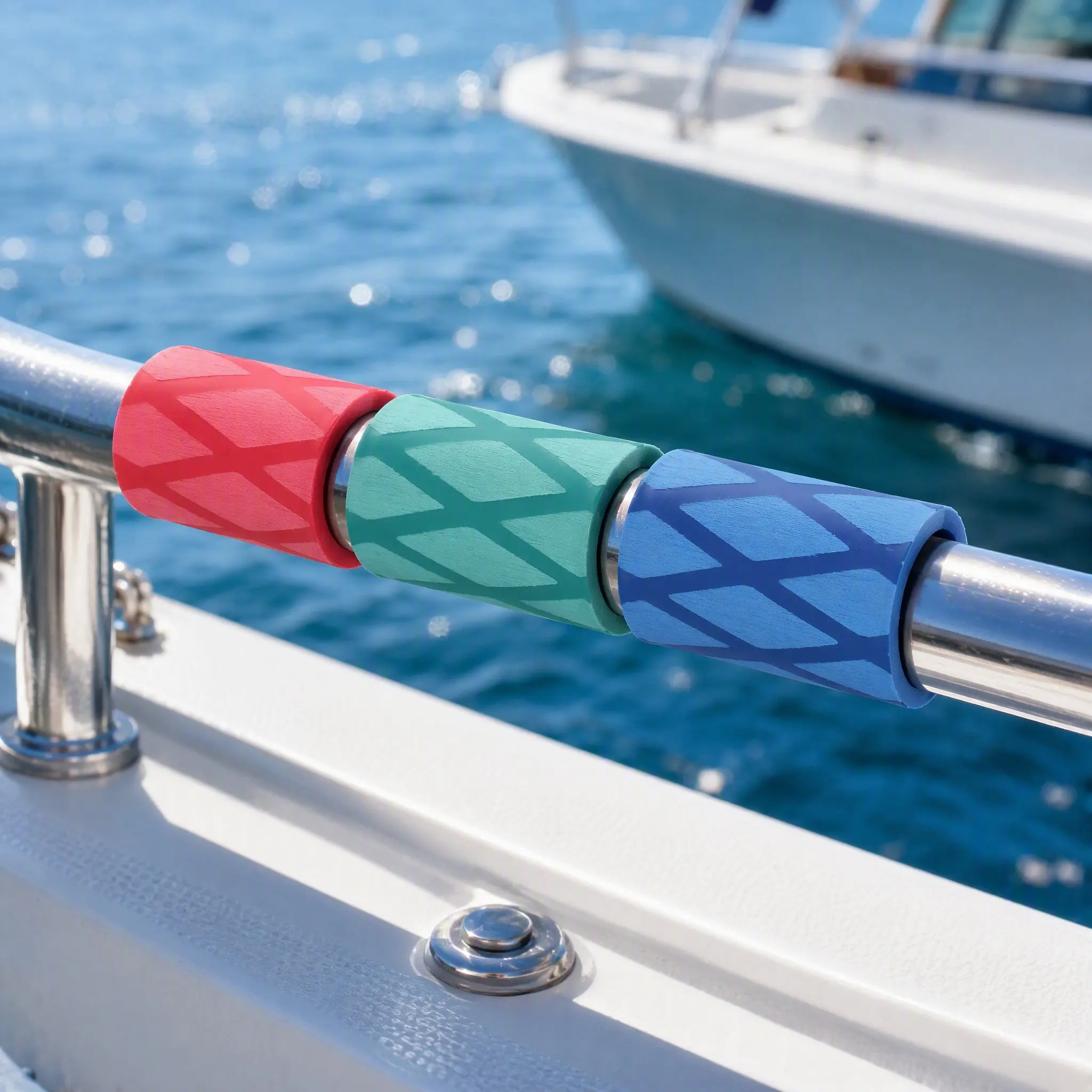 3Pcs Silicone Knife Handle Sleeves Heat Shrink Anti Slip Color Coded Kitchen Knife Protector for Chef Meat Seafood Fruit Knives
