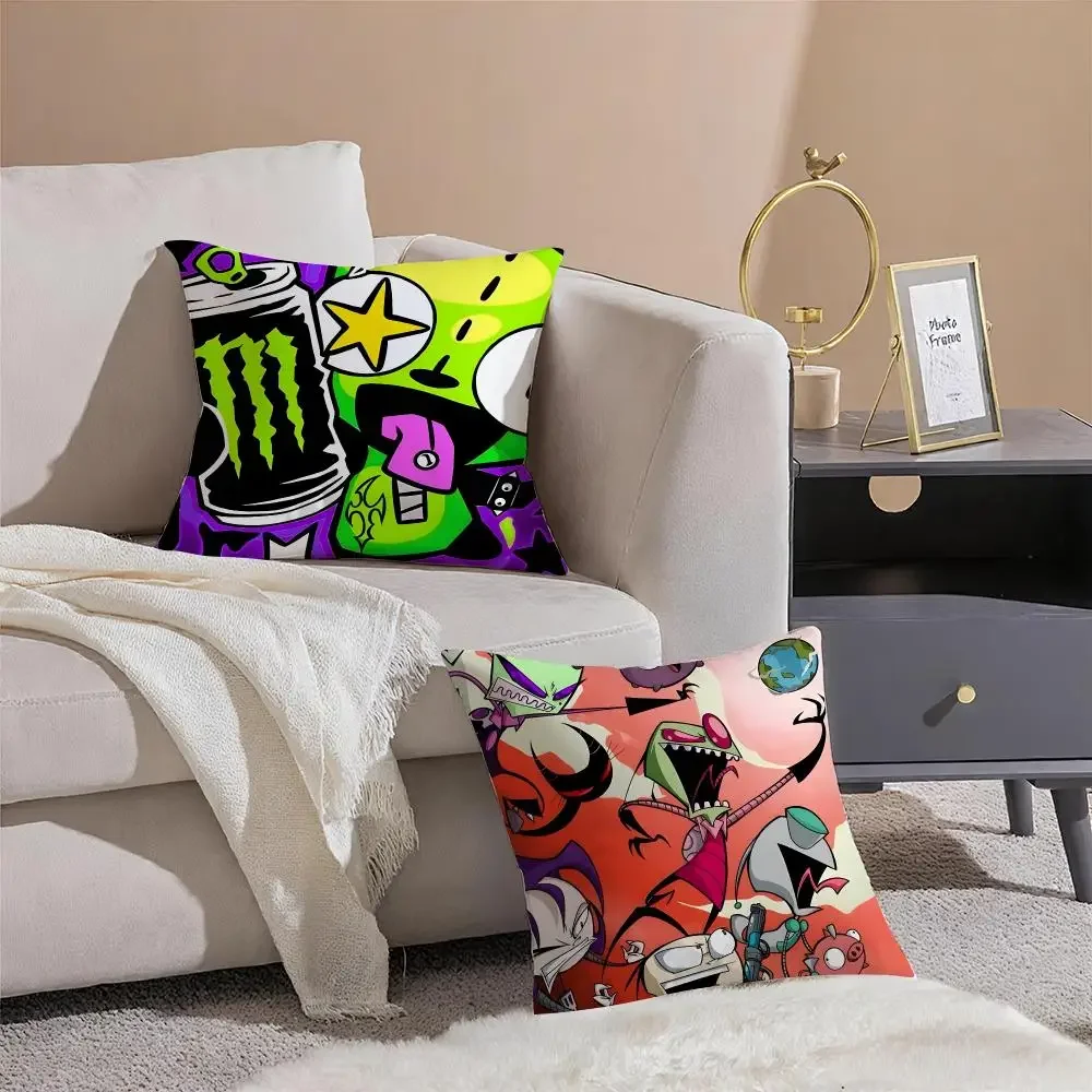 Cult Animation I-Invader Zim Cushion Cover Throw Pillow Cover Hidden Button Durable Polyester Chair Cushion