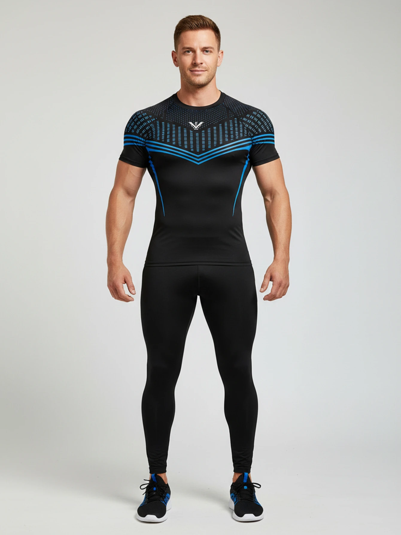 Men's Quick Dry Long Sleeve Compression Shirt for Gym Workout Running Athletic Undershirt Baselayer Sports Fitness Clothing
