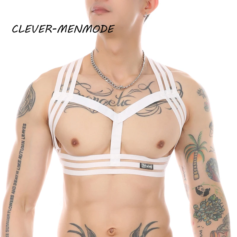 ผู้ชายเซ็กซี่BDSM Bondageสายคล้องคอชุดชั้นในWet Top Crop Top Bodyอุปกรณ์เสริมคลับเครื่องแต่งกายดาบเข็มขัดSissyสัมผัสชุด