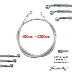 28 degre Silver Grey 400 To 2200mm Hydraulic Brake Hose DOT oil Pipe Line Braided Cable 10mm Banjo For Kawasaki Yamaha Honda ATV