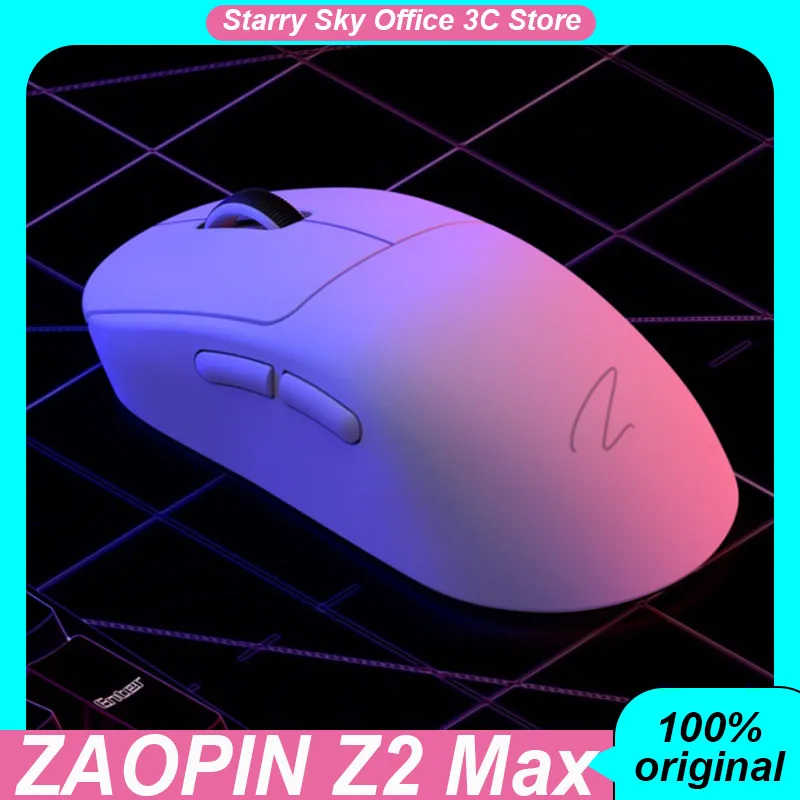 

Игровая мышь Zaopin Z2 MAX, беспроводная Bluetooth, 3 режима, 1k/4k Paw3395, эргономичная легкая игровая мышь для ноутбука, аксессуары для ПК, мышь