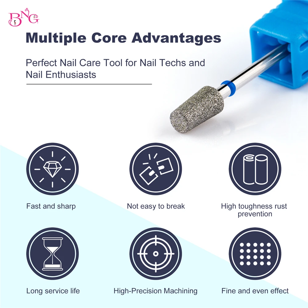 Nail Bits for Electric Drill Large Tapered Barrel Cuticle Cutters Diamond Nail Dril Bits Manicure Milling Cutter Nail Accessory