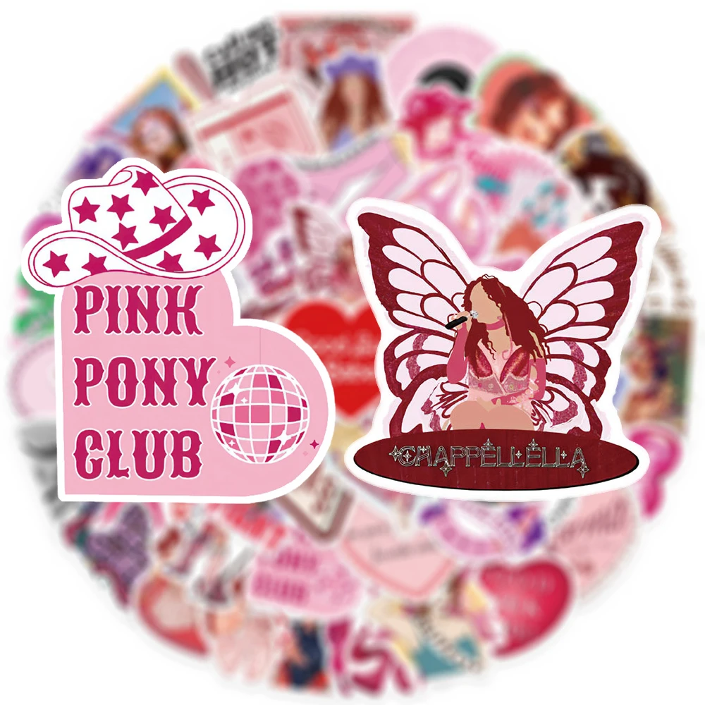 

10/30/52pcs Chappell Roan Singer Graffiti Stickers Cartoon Pink Aesthetic Decals Scrapbooking Suitcase Phone PVC Sticker Packing