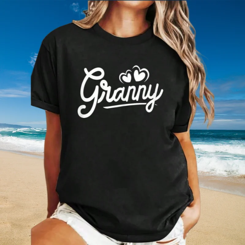 

Granny Gifts for Grandma Granny T Shirts for Women Granny T-Shirt Print Round Neck Short Sleeve T-Shirt For Women Casual Summer