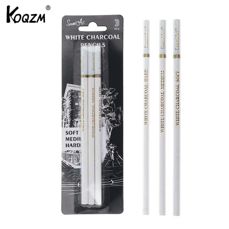 3 Pack High gloss Carbon Pen Sketching White Chalk Carbon Pen Carbon Drawing White Pencil