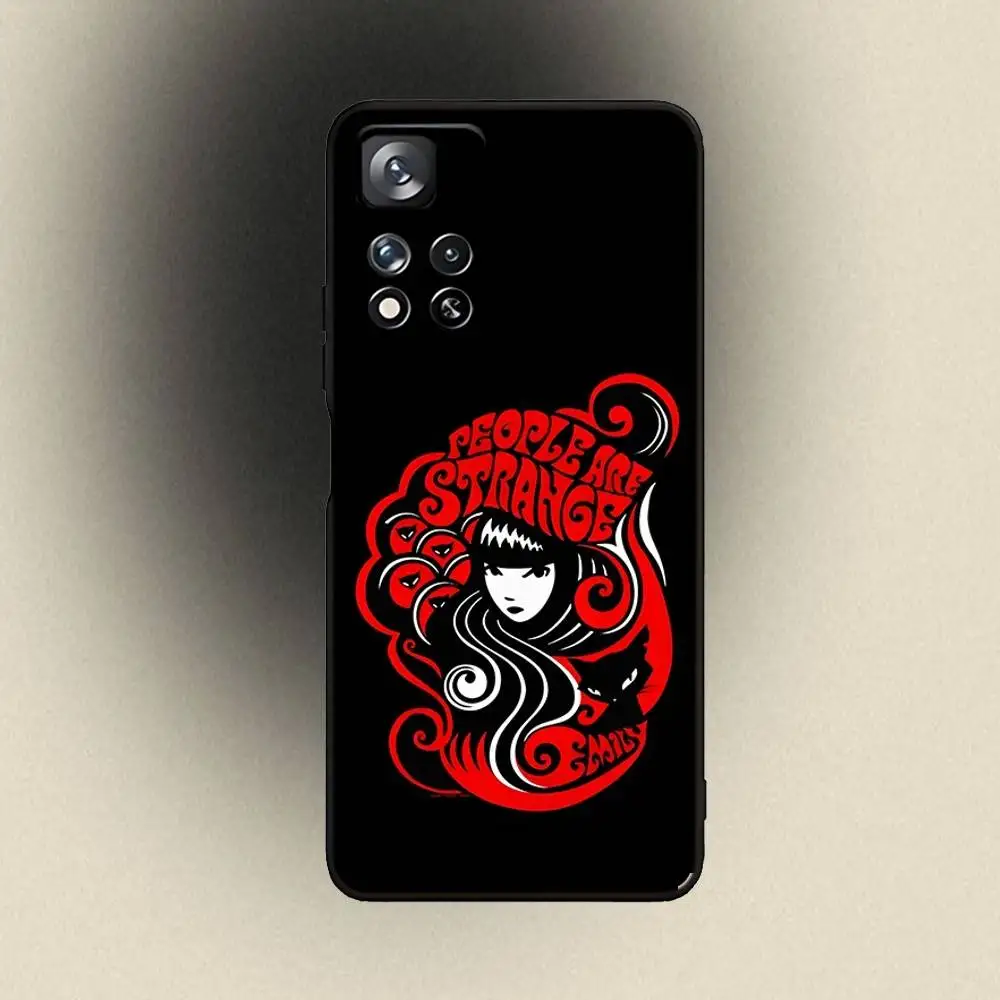 E-Emily 삼성 갤럭시 A 91,80,73,72,53,52,51,22,5G,Plus,J,Note 소프트 블랙 커버용 이상한 전화 케이스
