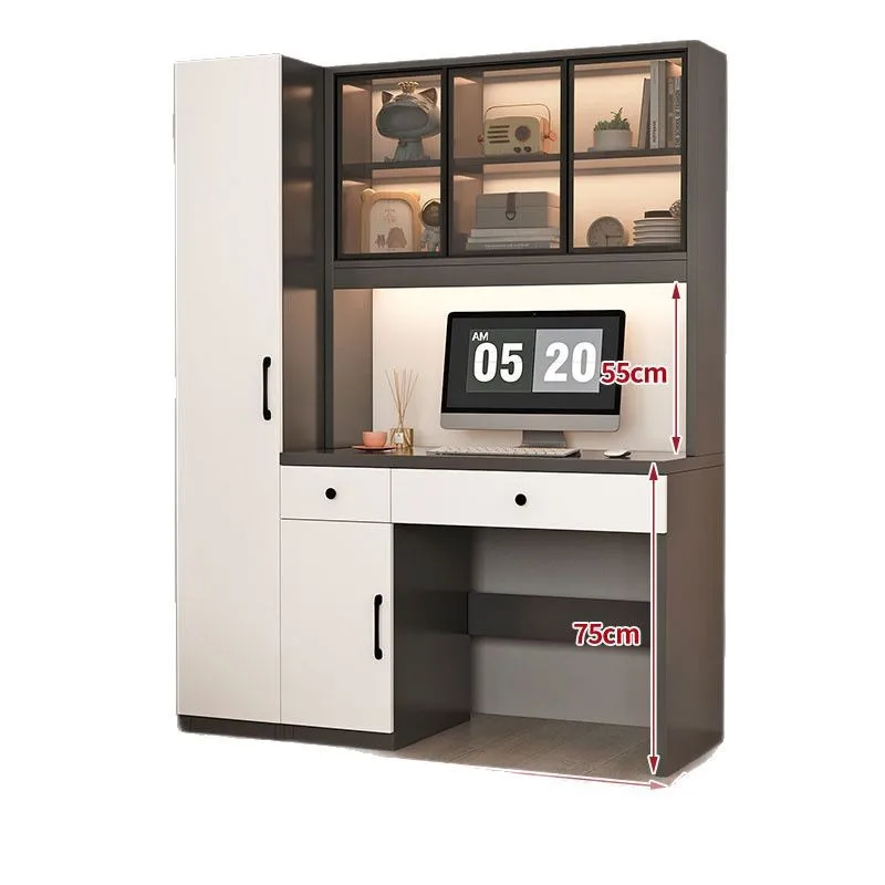 Desk one-piece wardrobe simple one-piece small apartment household bedroom computer desk bookcase combination