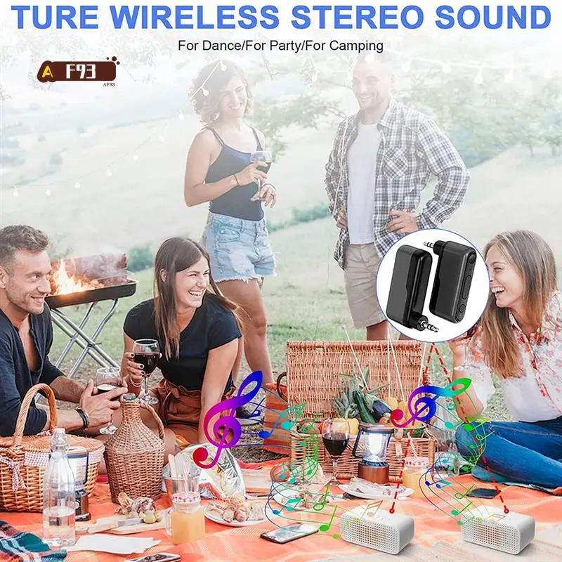 AF93-بلوتوث 5.3 سيارة AUX محول سماعة لاسلكية تعمل بالبلوتوث محول بلوتوث سيارة محول للسيارة/المنزل ستيريو