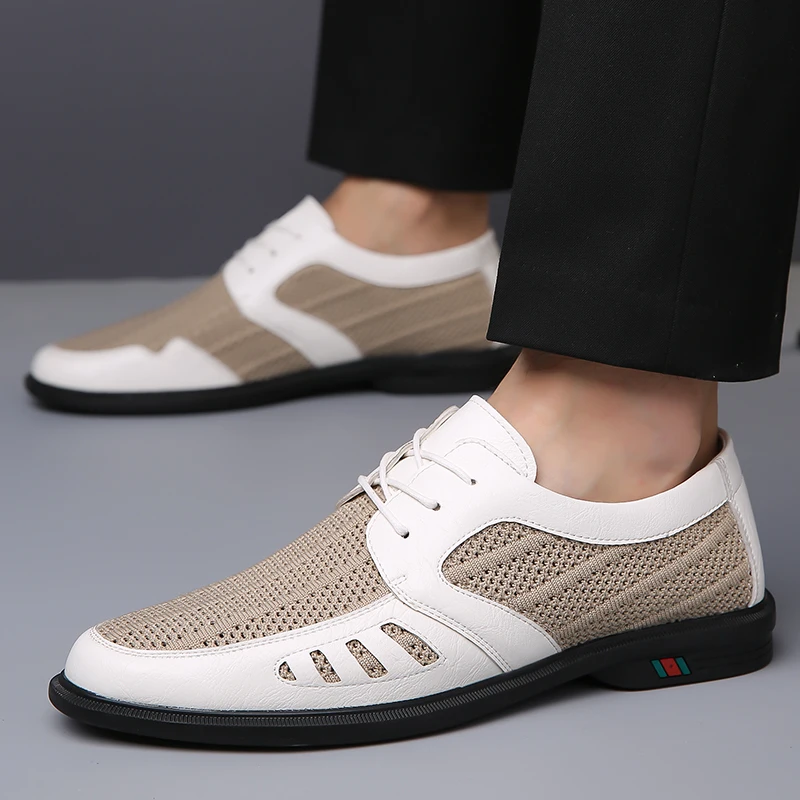 

2025 New Men's Mesh Casual Shoes, Breathable and Lightweight Daily Driving Shoes, Hollowed-out Summer Fashionable Men's Loafers