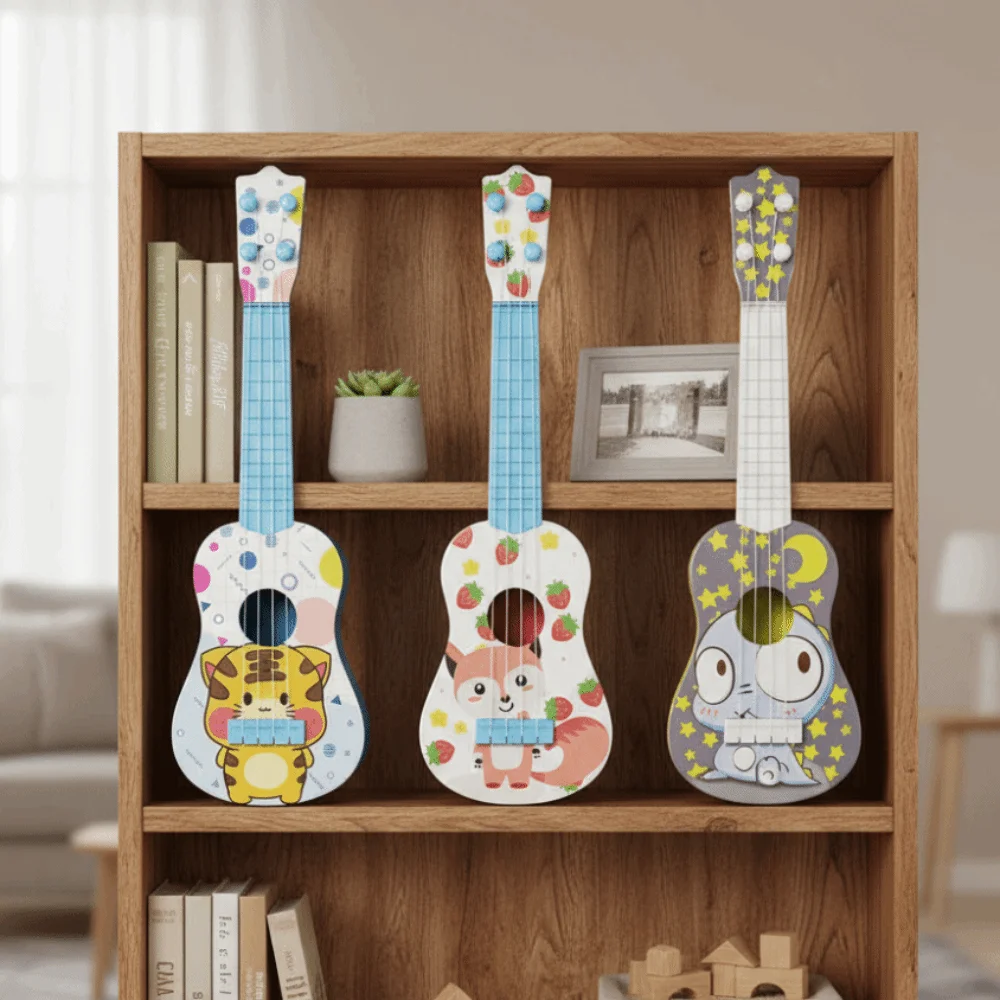 4 Strings Ukulele Musical Instrument Adjustable Knob Classical Simulated Guitar Playable Educational Musical Instrument