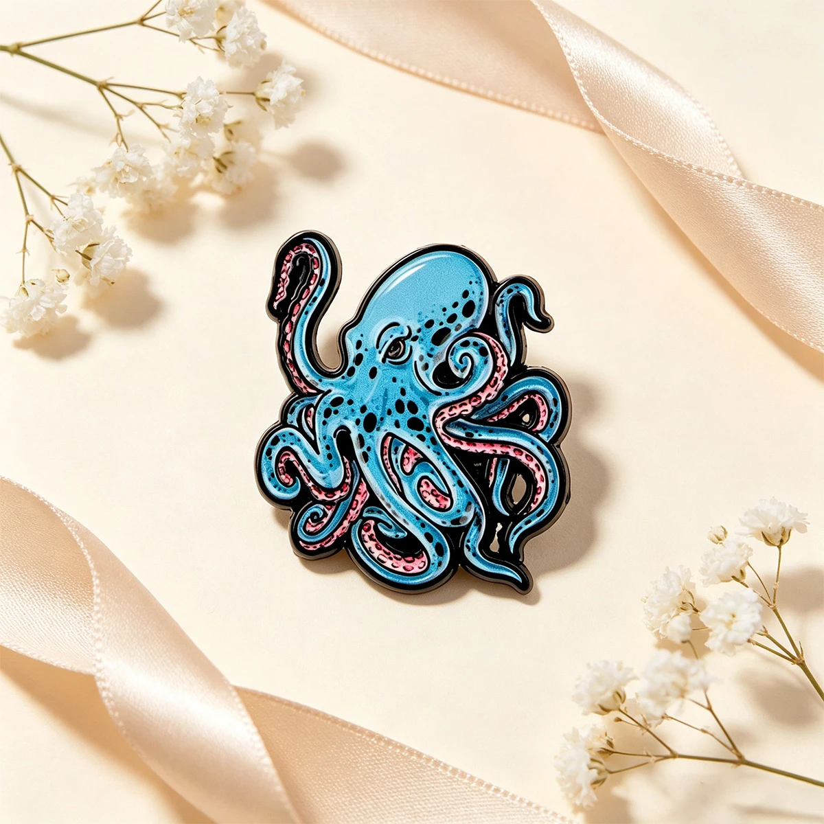 9 Stück Ozean-Kreaturen Oktopus Emaille-Pin Meerestier Anstecknadel für Rucksack Jeansjacke Einzigartiges Sammlerstück Abzeichen Ornament – Detail 3