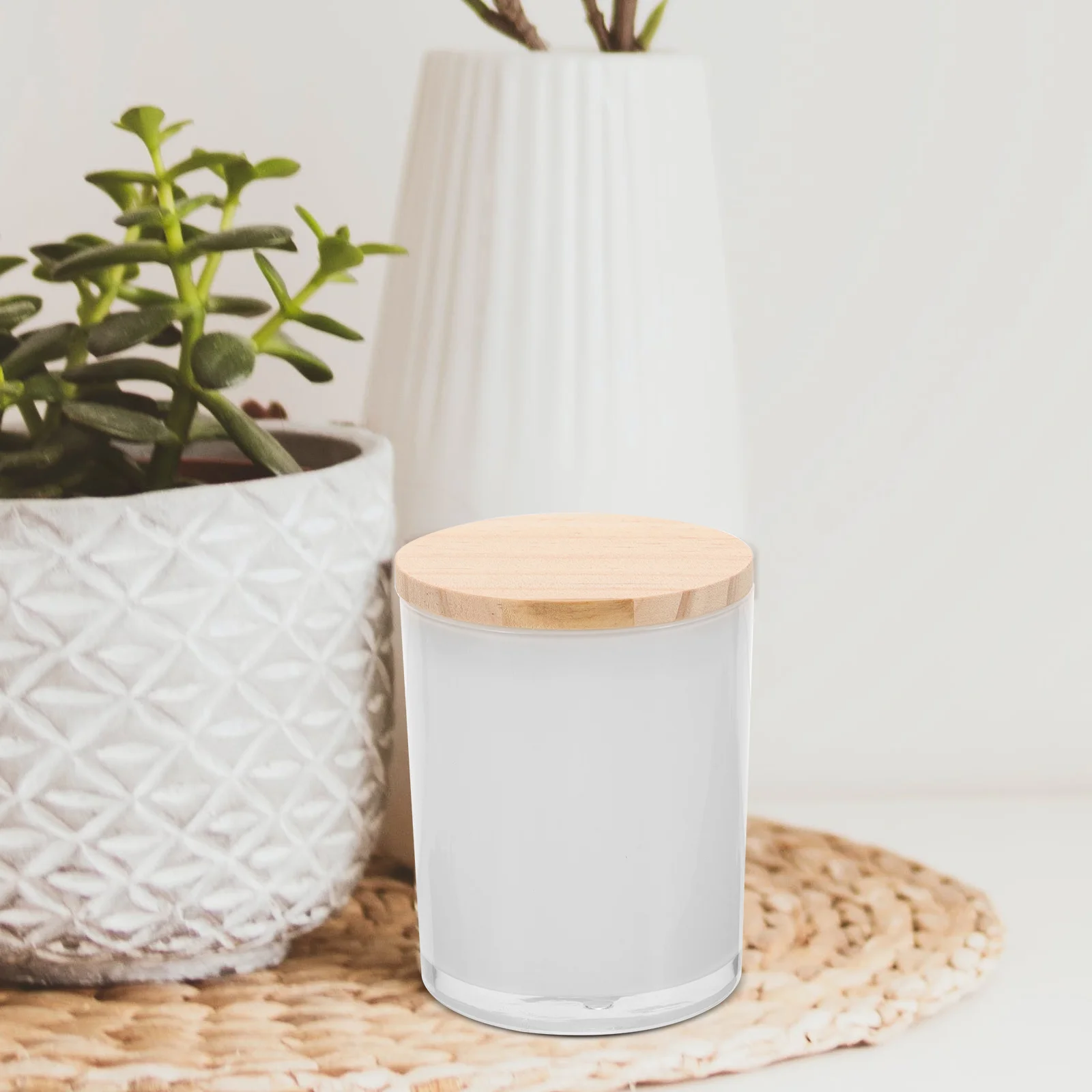 

4pcs Empty Jars Glass Tea Light Cups With Wooden Lids For Diy Making Aromatherapy Decor Centerpieces Glass Votive