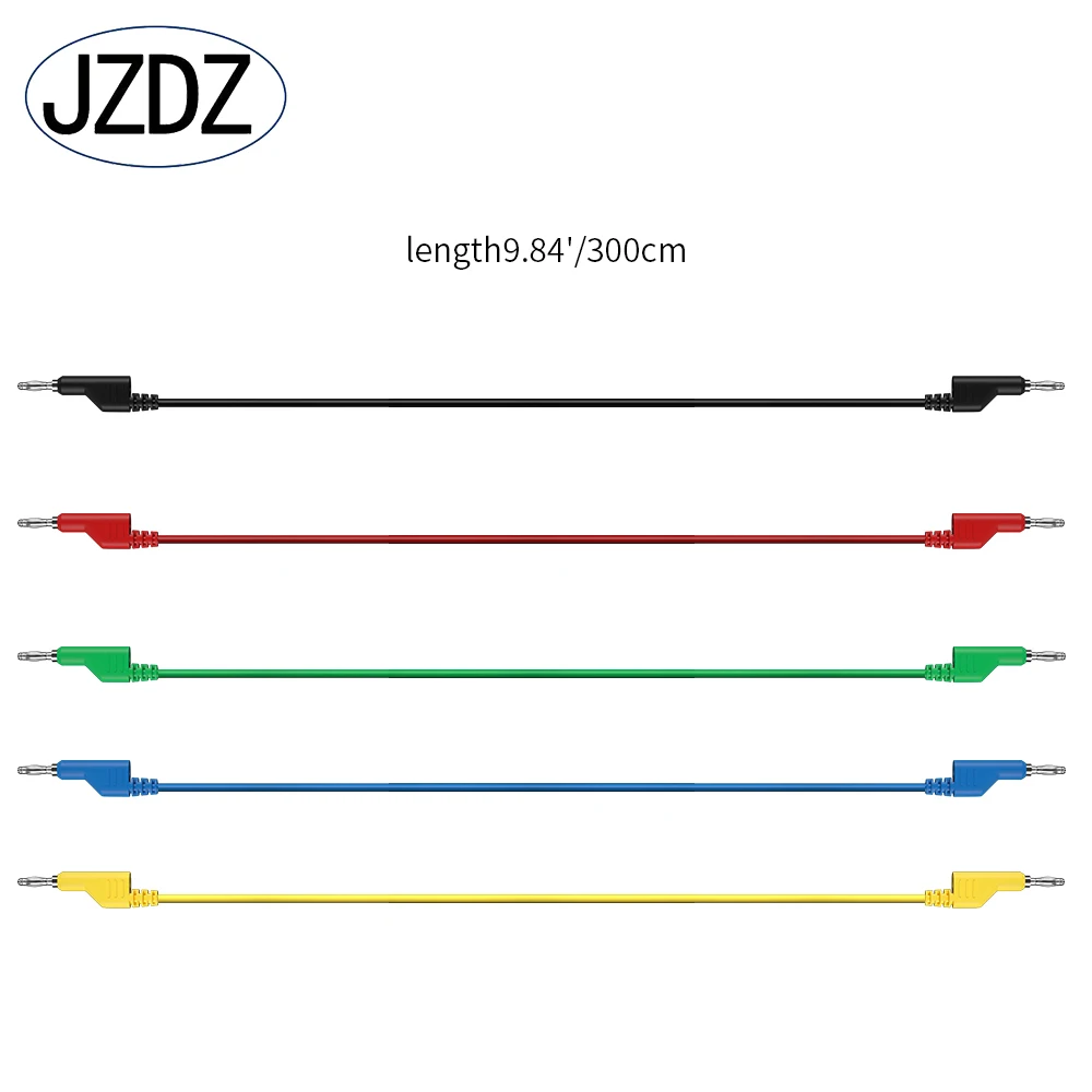 Jzdz-バナナプラグからマルチメータテストリード、ケーブルラインワイヤー、電気テストツール、4mm、300cm、5個、70054