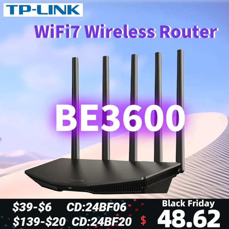 TP-LINK WiFi7 BE3600 MESH Router 2.5G Gigabit Ethernet  2 WAN Ports Convergence 3600M Wifi Repeater Wifi Booster  Repetidor Mesh