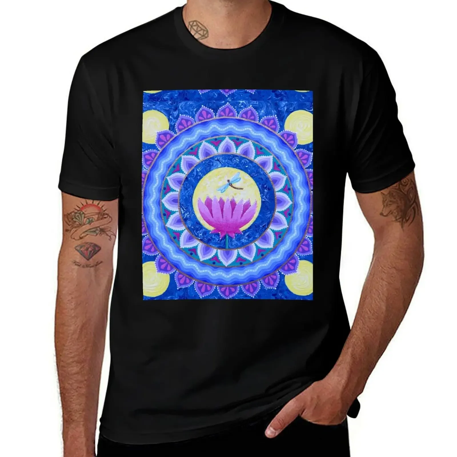 Lotus Moon Mandala T-Shirt customs design your own luxury t-shirt workout shirts for men