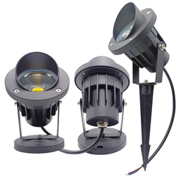 Lampe de pelouse LED COB avec pic, imperméable conforme à la norme IP65, éclairage d'extérieur, luminaire de paysage, idéal pour un jardin ou un sentier, 18/15/10/7W, AC 220/110/12V