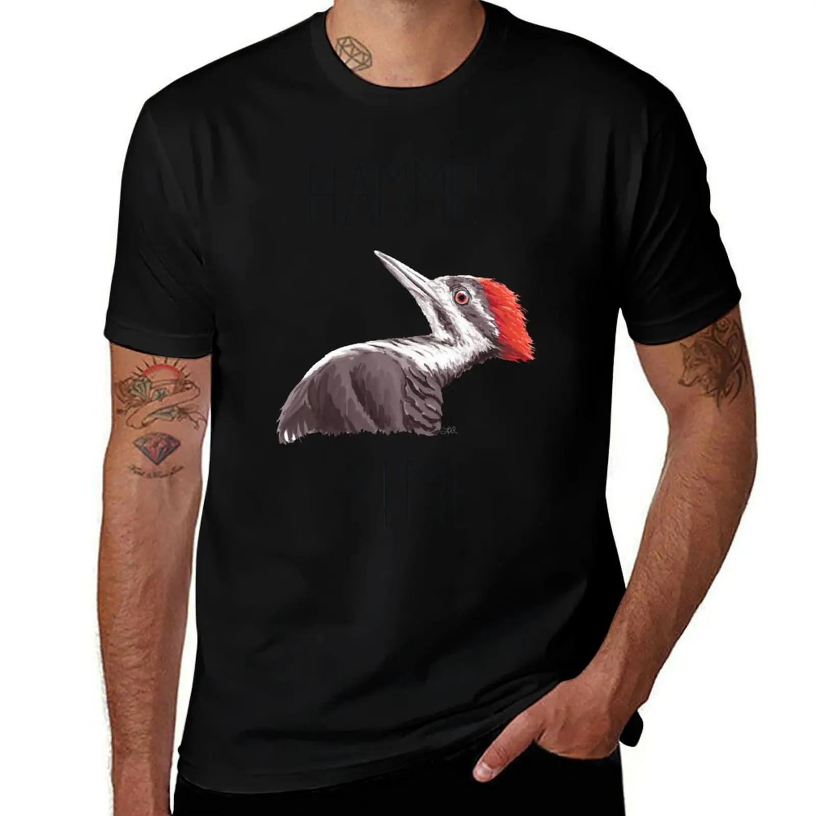 Hammer Time (Pileated Woodpecker) T-Shirt Breathable Mesh Panel T-Shirt