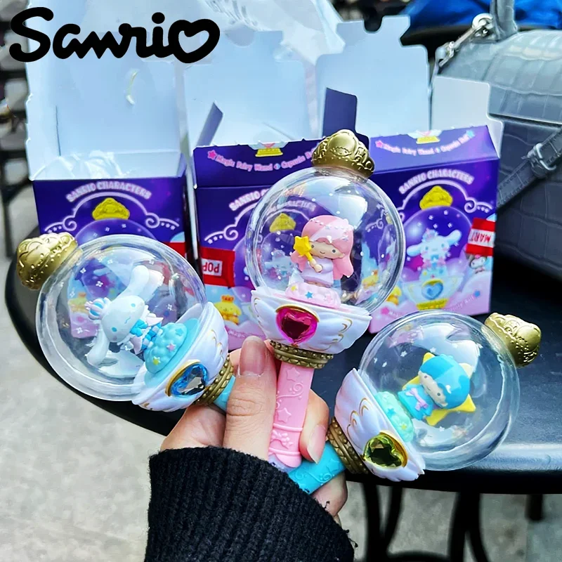 Sanrio ชุดไม้กายสิทธิ์นางฟ้าชุดกล่องตาบอดน่ารักๆ Hello Kitty Cinnamoroll Kuromi ของเล่นมายากลสำหรับเด็กของขวัญคริสต์มาส