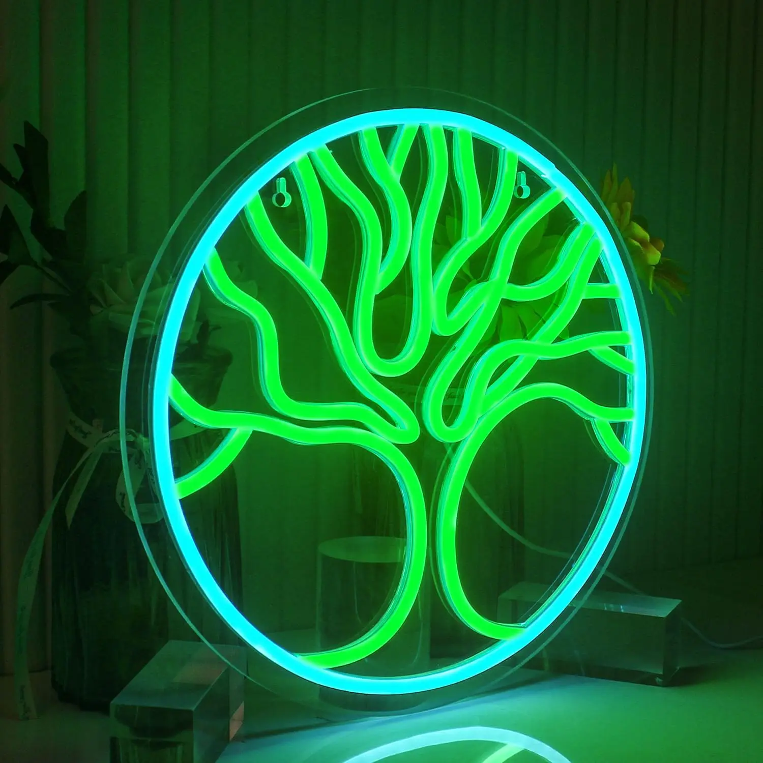 Life Tree Neon Sign For Wall Decor Family Lucky Tree Led Lights Art Room Decoration Home Bedroom Party Bar Club Dimmable Lamp