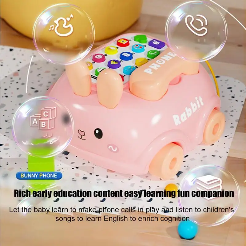 Kid Phone Toy Safe Interactive Car & Phone Toy Colorful Learning Toys With Rich Music & Story Content For Birthday Christmas