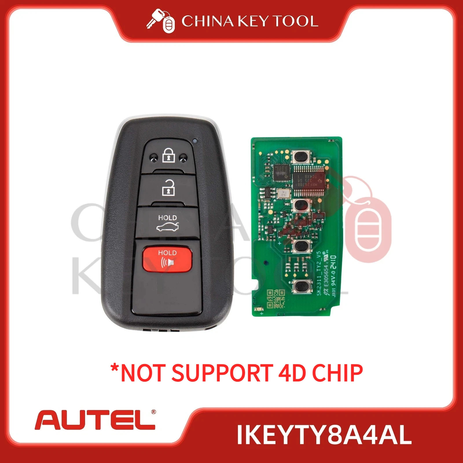 

1PCS Autel IKEYTY8A4BL IKEYTY8A4AL Universal Smart Remote Key 3+1 Buttons For Toyota For Autel Smart Key For KM100 IM508 IM608