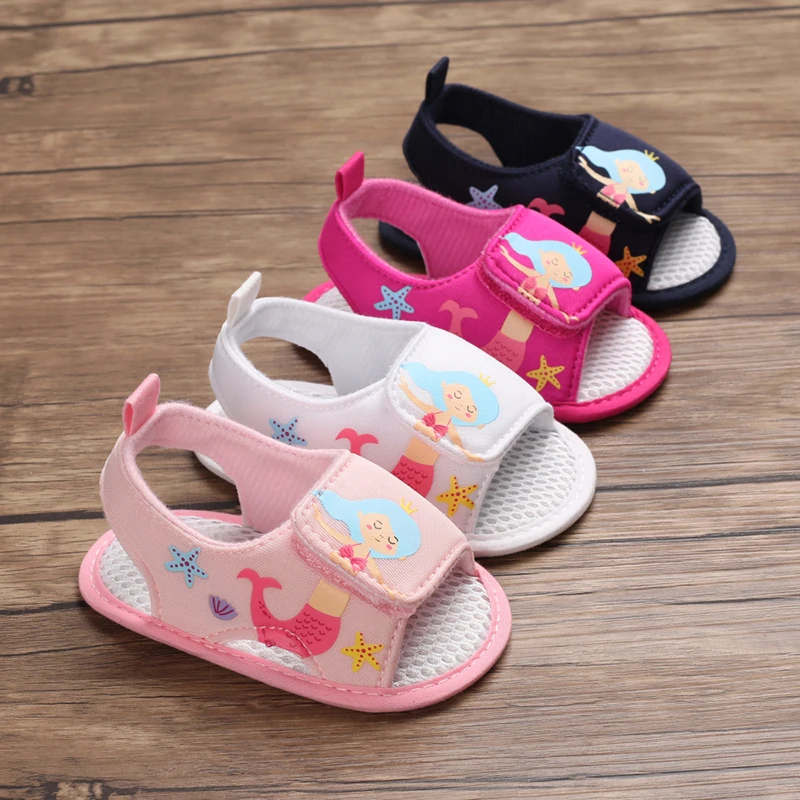 

Summer 0-1 Year Old Baby Walking Shoes Soft Soled Breathable Baby Shoes Cartoon Sandals