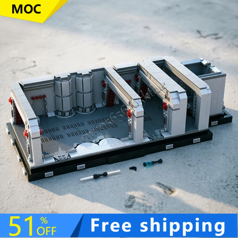 

1533 деталей MOC: Звездная битва, трехмерный коридор, базовая модель, строительные блоки, креативный конструктор, развивающие игрушки, подарки