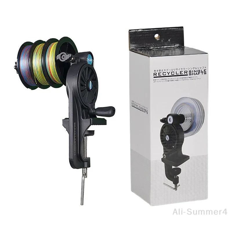 خيط صنارة الصيد التخزين المؤقت المحمولة الجدول المشبك خيط صنارة الصيد اللفاف قابل للتعديل الصيد بكرة خط التخزين المؤقت آلة لقضبان سميكة/رقيقة