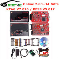Unlimited 2.80 EU Red KTAG V7.020 4 LED 2.25 SW Online KESS V5.017 K-TAG 7.020 Master KESS 5.017 OBD2 Tricore ECU Repair Tool
